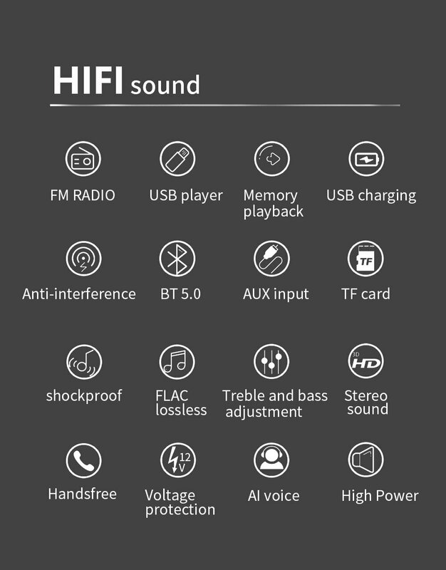 M11 Leitor Estéreo Rádio para Automóvel, Bluetooth Digital, MP3, FM, Áudio, Música, USB, SD com No Painel, Entrada AUX