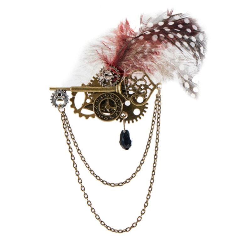 Элегантная ювелирная брошь в стиле стимпанк, металлическая цепочка, булавка для лацкана, украшения для одежды 28TF