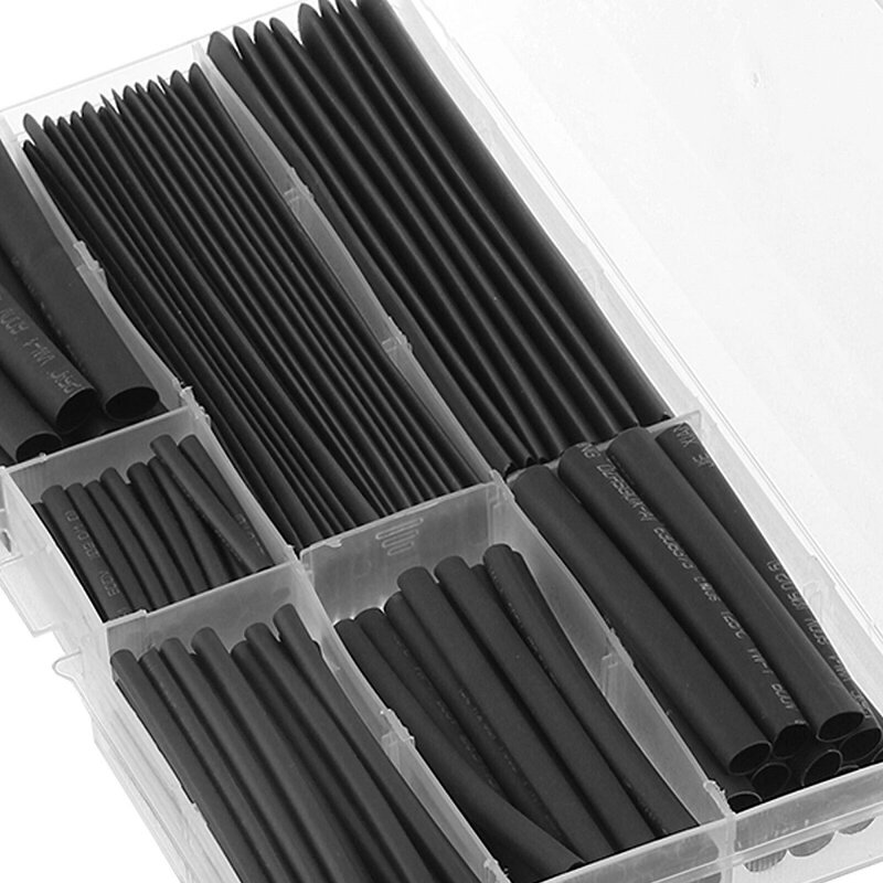 150 Buah/Kotak Pembungkus Kabel Berbagai Macam Pembungkus Kawat Kabel Listrik Mobil Kit Lengan Tabung Tabung Penyusut Panas Isolasi Sleeving