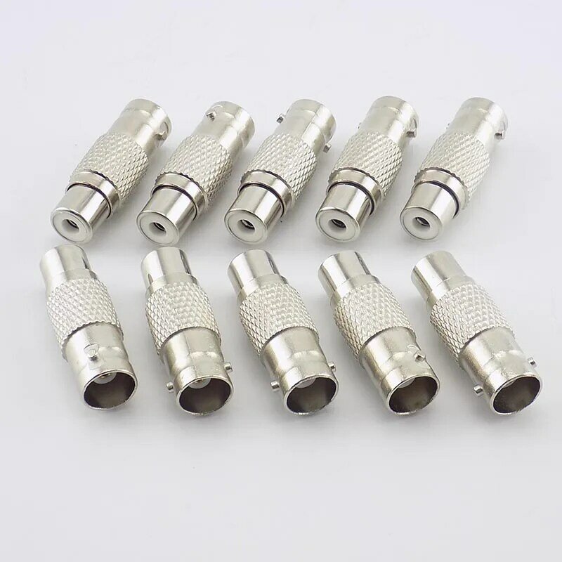 10pcs RCA Female to BNC Female Connector Audio Video Adapter for CCTV Camera Surveillance accessories