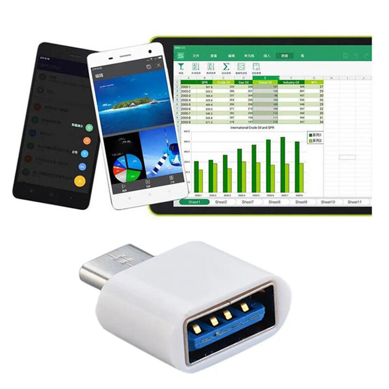 Typec adaptor transfer Data pria, ke USB-A 2.0 OTG konektor ponsel untuk Samsung Tablet Xiaomi Redmi Huawei konverter USB-C