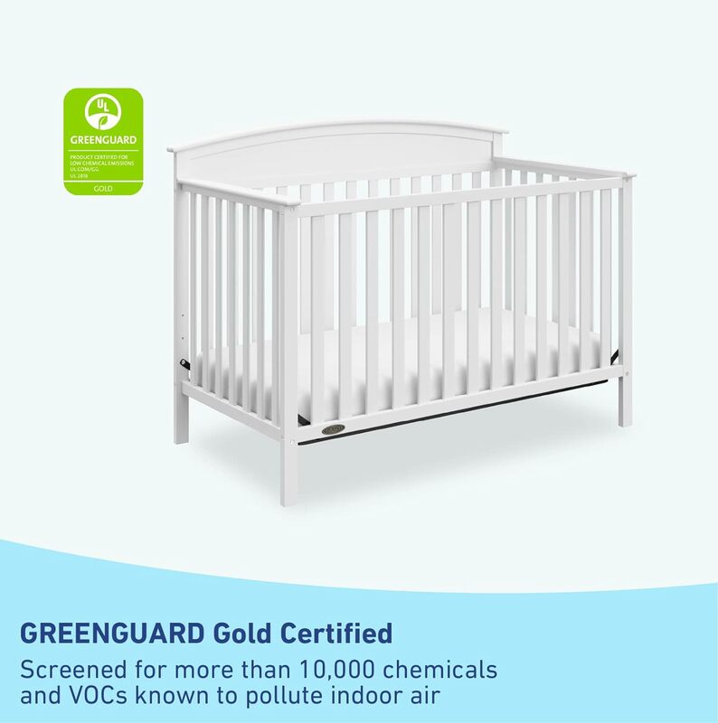 Graco Benton boks bayi konversi 5-in-1 (putih)-GREENGUARD bersertifikat emas, melakukan konversi dari tempat tidur bayi ke tempat tidur balita, Daybed