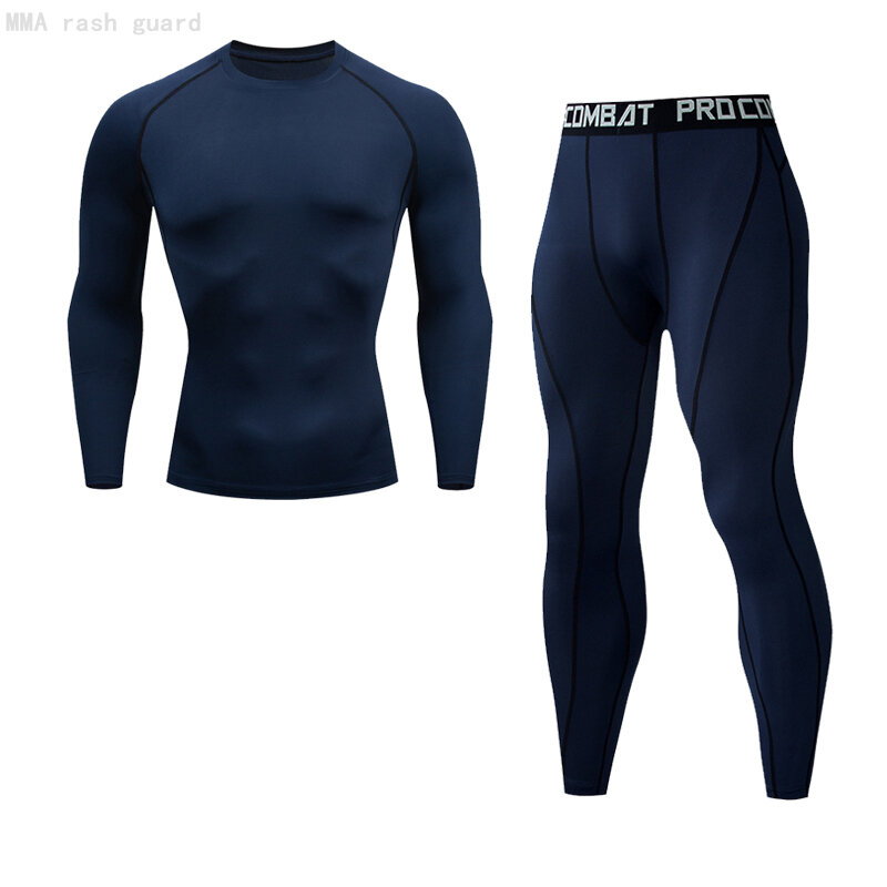 Compression Underwear Sports Men's Winter Warm Base Layer Second Skin Thermal Long Johns Track suit Men Sportswear Black jogging