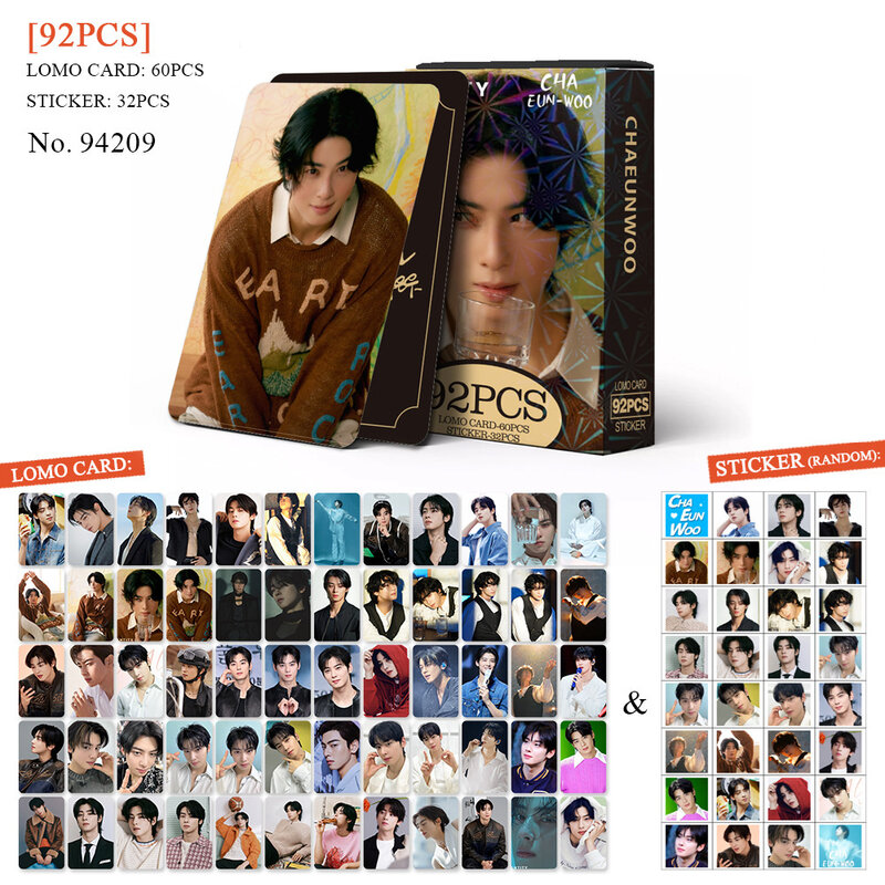 92 sztuki ASTRO fotokartka LOMO karty JINJIN MJ Yoon SanHa Moon Bin Cha Eun Woo pocztówkowa kolekcja prezentów dla fanów