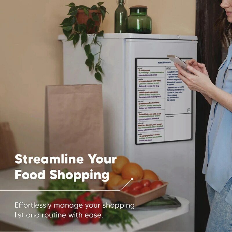 Magnetisches Whiteboard Kühlschrank Kalender Essens planer und Einkaufs liste Whiteboard-Memo Board und Familien planer einfach zu installieren