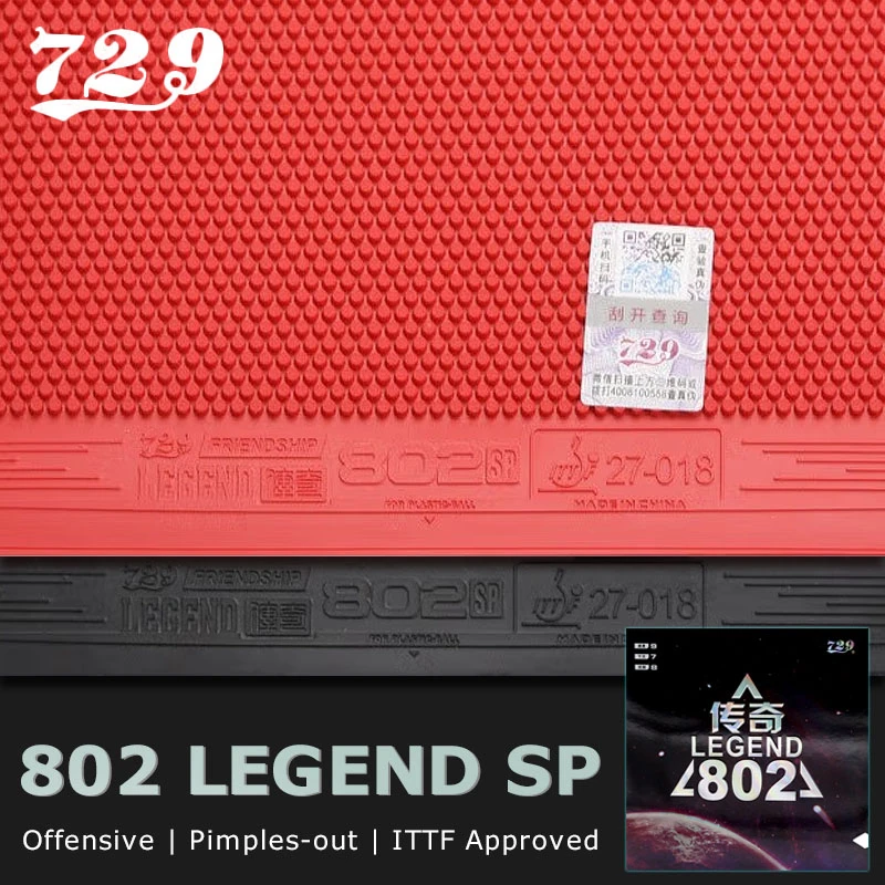 729 amizade 802 legend sp tênis de mesa borracha curto espinhas-para fora ping pong borracha com esponja elástica