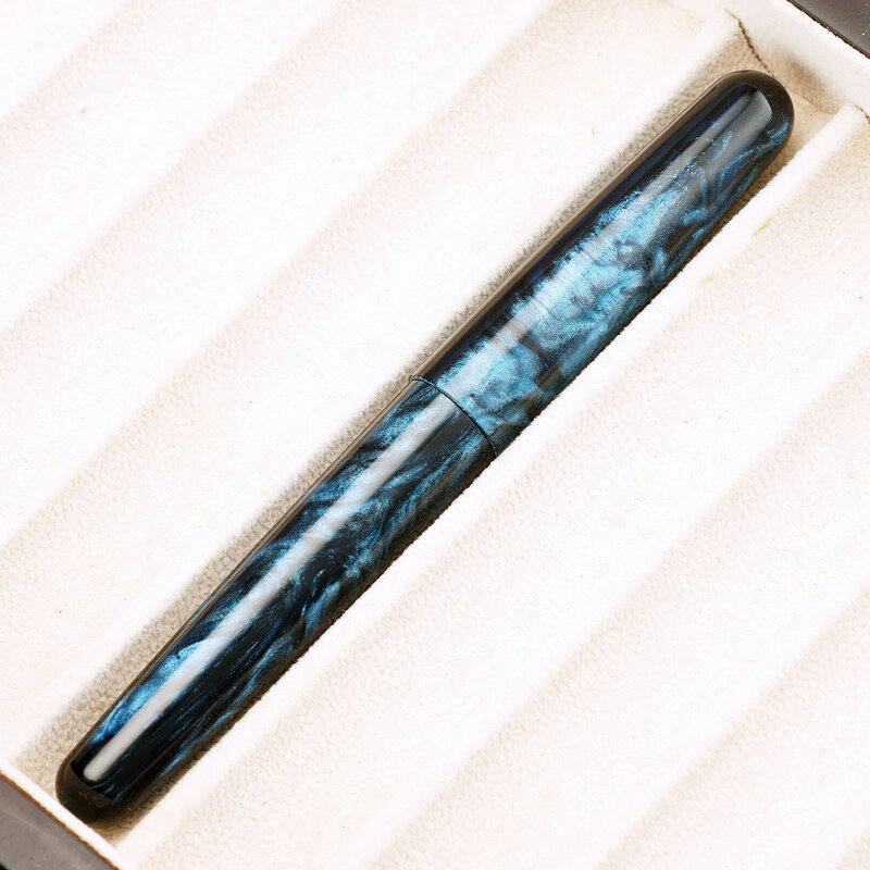 Fuliwen 017-pluma estilográfica de resina EF/F/M, pluma de tinta de gran tamaño, pluma de lujo con patrones irregulares únicos, regalo para oficina y negocios