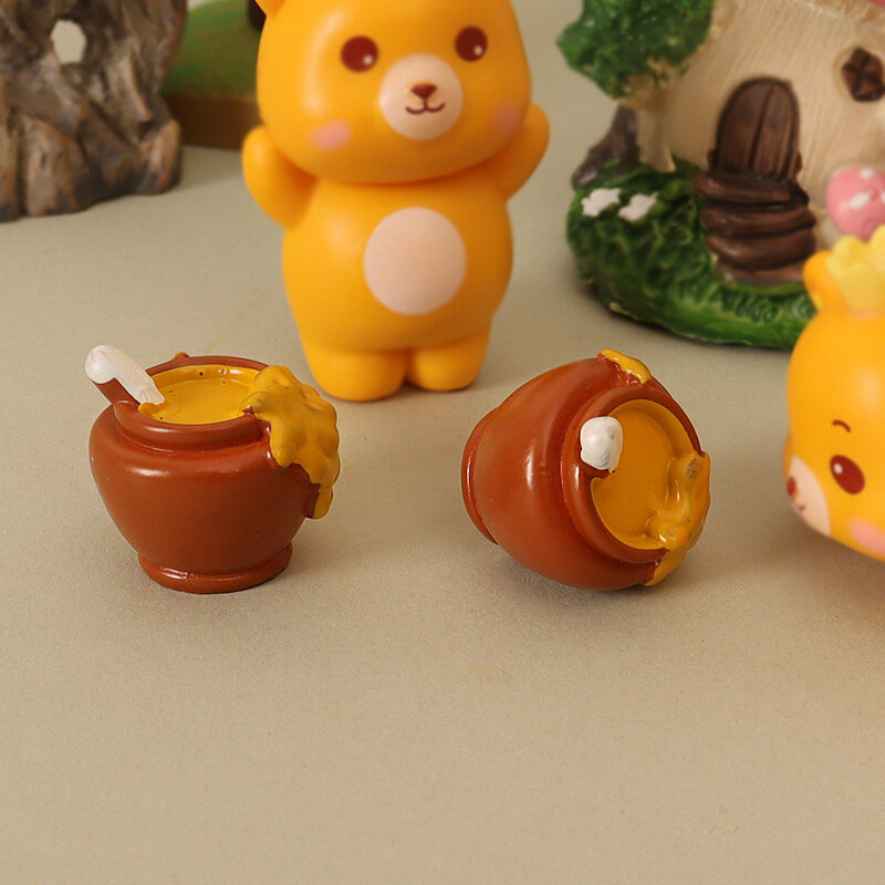 Miniature Kitchen Food and Honey Jar Set for Dollhouse, Pretend Toys, Bonecas, Acessórios de Decoração, Crianças, 1/12, 3pcs