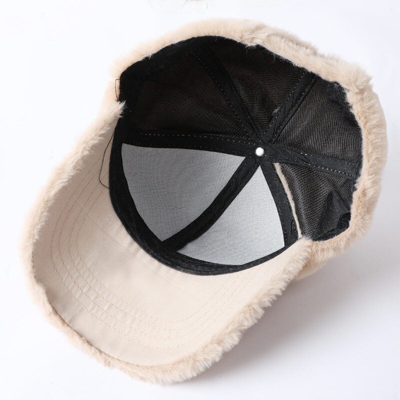 Chapeau en peluche pour femme, casquette de baseball épaisse et chaude, style hipster coréen, nouvelle collection automne et hiver
