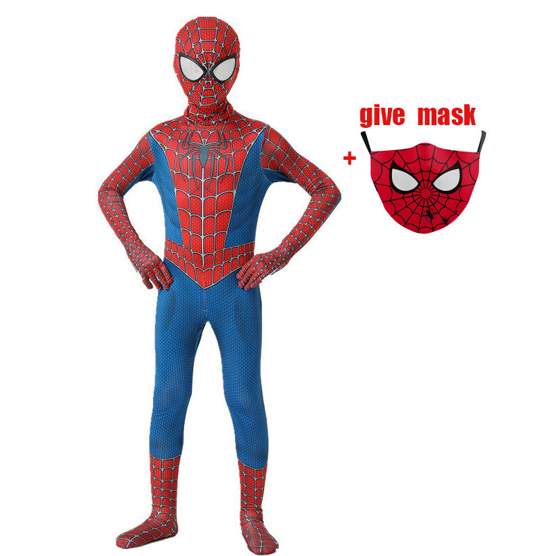 Dzieci Superhero Spiderman kostium zestaw 3D styl Halloween Cosplay body dla chłopców i dziewcząt