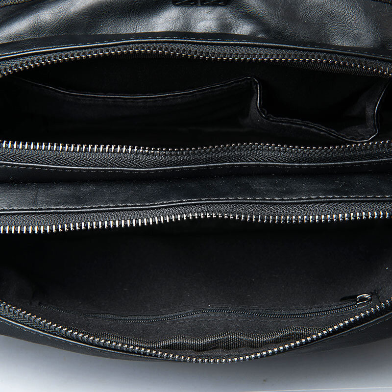 Bolsos de mensajero de negocios para hombres, bolso cruzado de compras de PU de alta calidad, de viaje informal, con múltiples bolsillos