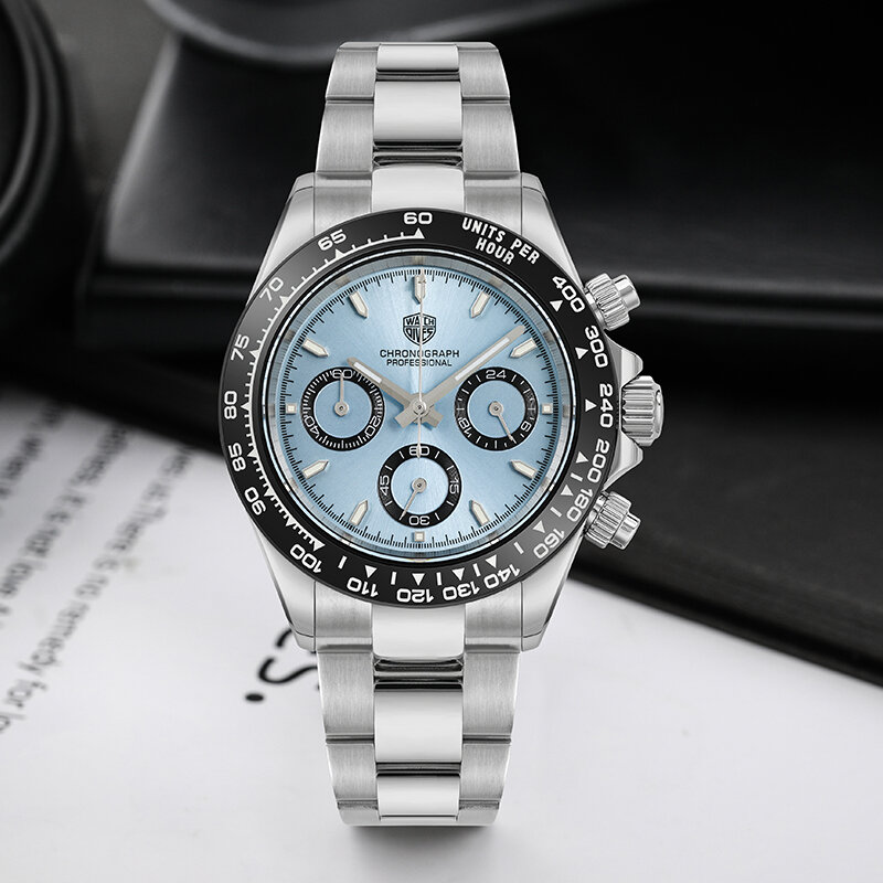 Watchdives 2024นาฬิกาผู้ชายใหม่สุดหรูนาฬิกาข้อมือควอทซ์หน้าปัดเร็วกระจกแซฟไฟร์เรืองแสง WD16500