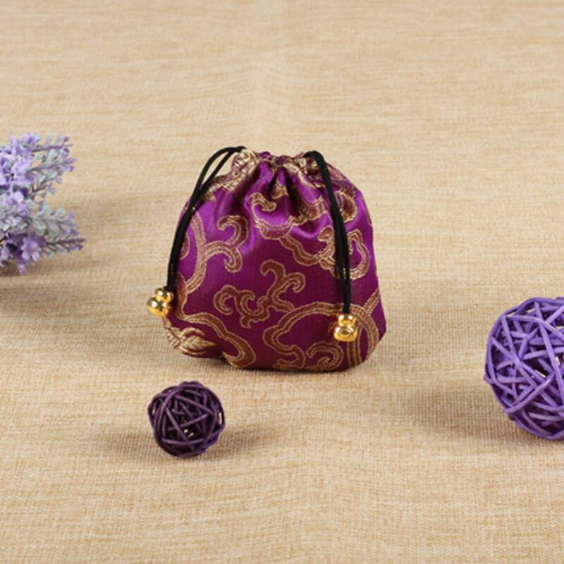 Creative Storage New Silk Jewelry Pouch Embroidery Handbags Sachet Auspicious Cloud Drawstring Lucky Bag Wedding Favors Gift