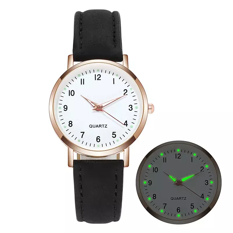 女性のためのシンプルな革の腕時計,エレガントなクォーツ時計