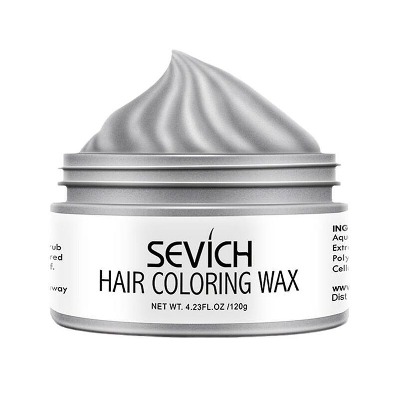 Sevich tymczasowa wosk kolorowy włosów dla mężczyzn Diy jednorazowa pasta do formowania błota krem barwiący żel do włosów do farbowanie włosów stylizacji srebrno-szarego B3Q1