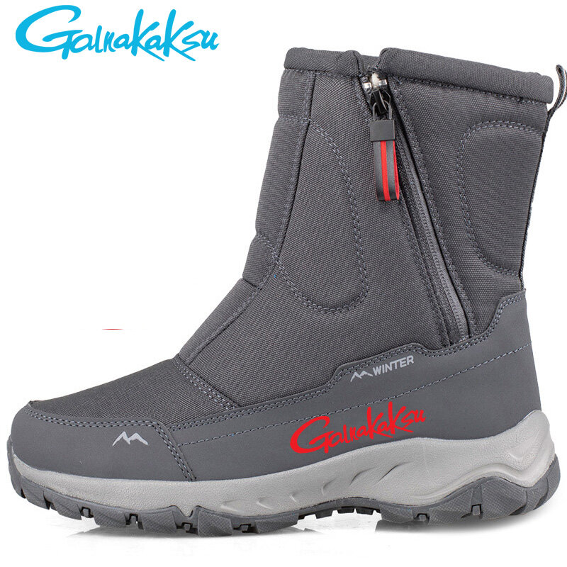 2023 Winter Unisex Outdoor Sport Fishing Snow Boots Plus Velvet Warm Non-slip Waterproof Men's Short Barrel Large Cotton Shoes