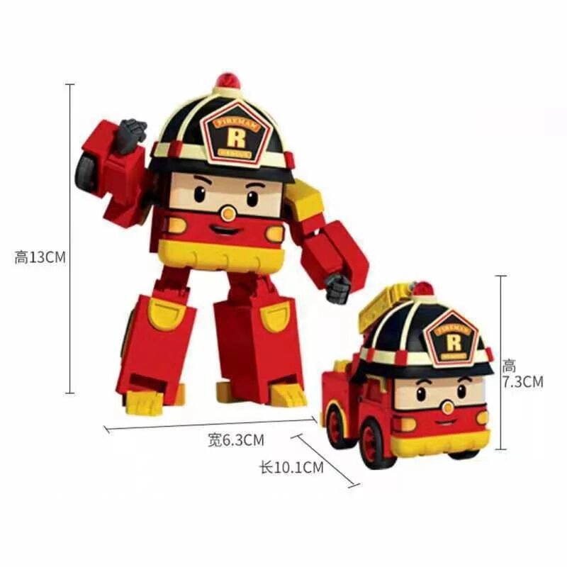 6Stks/set 2024 Korea Speelgoed Polis roboces Robot pengubah bentuk Poli Roy Anime Action Figure kartun mainan mobil anak