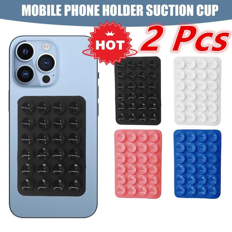 2 Pcs Sticky Grippy Suction Phone Case Mount Sillicon Adhesive Phone Accessory For IPhone And Android Hands-Free Fidget Toy