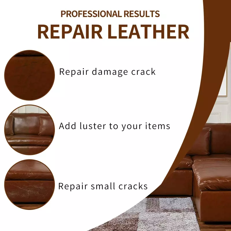 20 Ml Leather Repair Car Care Kit Liquid Leather Skin Refurbishment Repair Tools Car Seat Sofa Cover Black for Cars Household