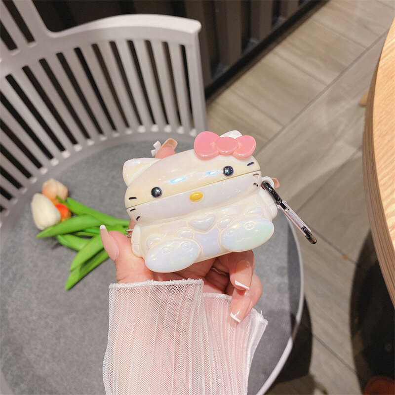 Caso Hello Kitty Protetor para Airpods, Fone de Ouvido Bluetooth, Kawaii Dazzle, Pro 3, 1, 2 Geração