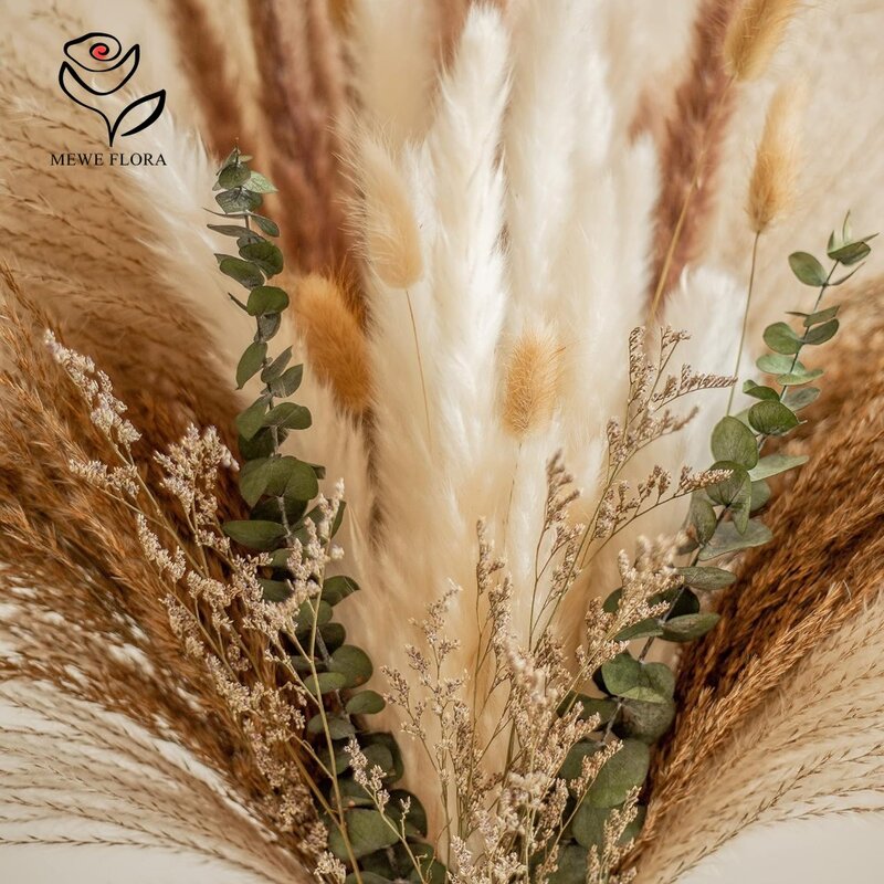 Bouquet De Flores Secas Fofo, Pampas Rabbit Tail Grass, Decoração De Casamento Boho, Decoração De Casa Interior Moderna, Arranjo De Flores