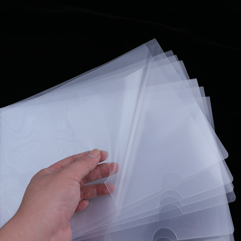 Carpeta de documentos de bolsillo para proyectos seguros, plástico transparente, práctico, tipo L, tamaño A4, suministros de oficina escolar