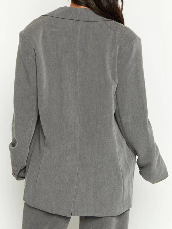 Chaqueta holgada informal de manga larga para mujer, Blazer de oficina con solapa frontal abierta, chaqueta de negocios de gran tamaño