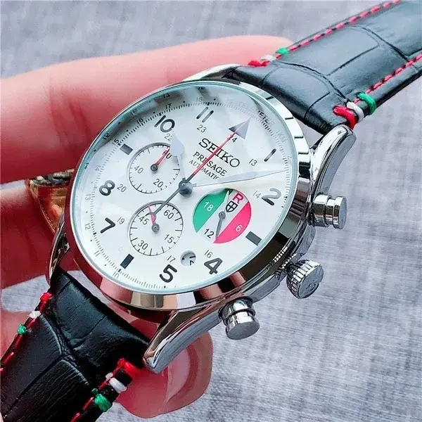 Seiko-Relógio de quartzo cronógrafo multifunções masculino, relógio de luxo, couro superior, edição limitada fashion, novo