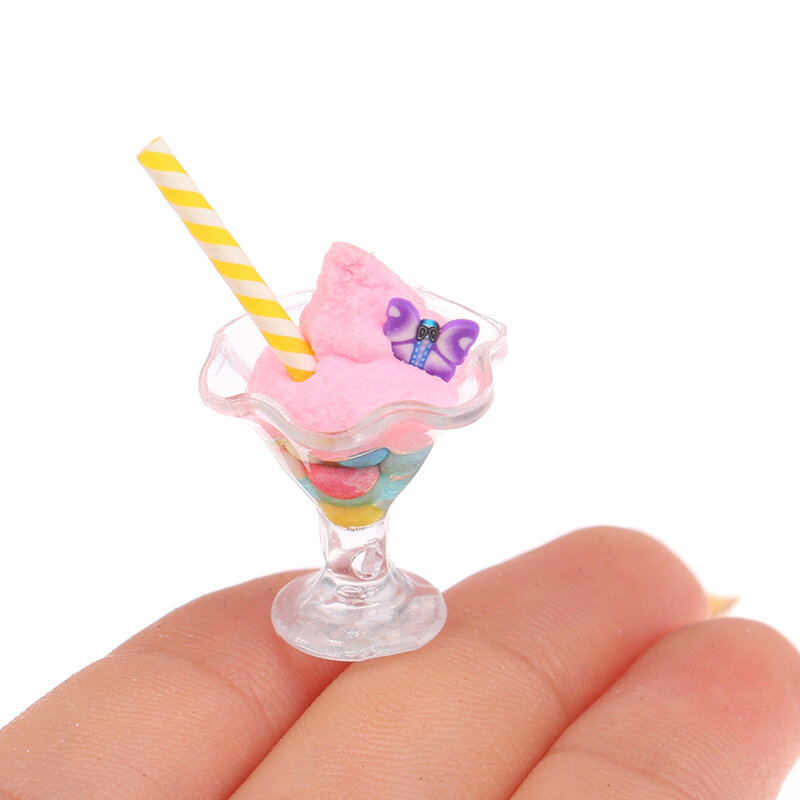 Maison de poupée modèle de crème glacée Miniature 1:12, 1 pièce, scène de bricolage, accessoires alimentaires de cuisine pour décoration de maison de poupée, jouets de jeu pour enfants