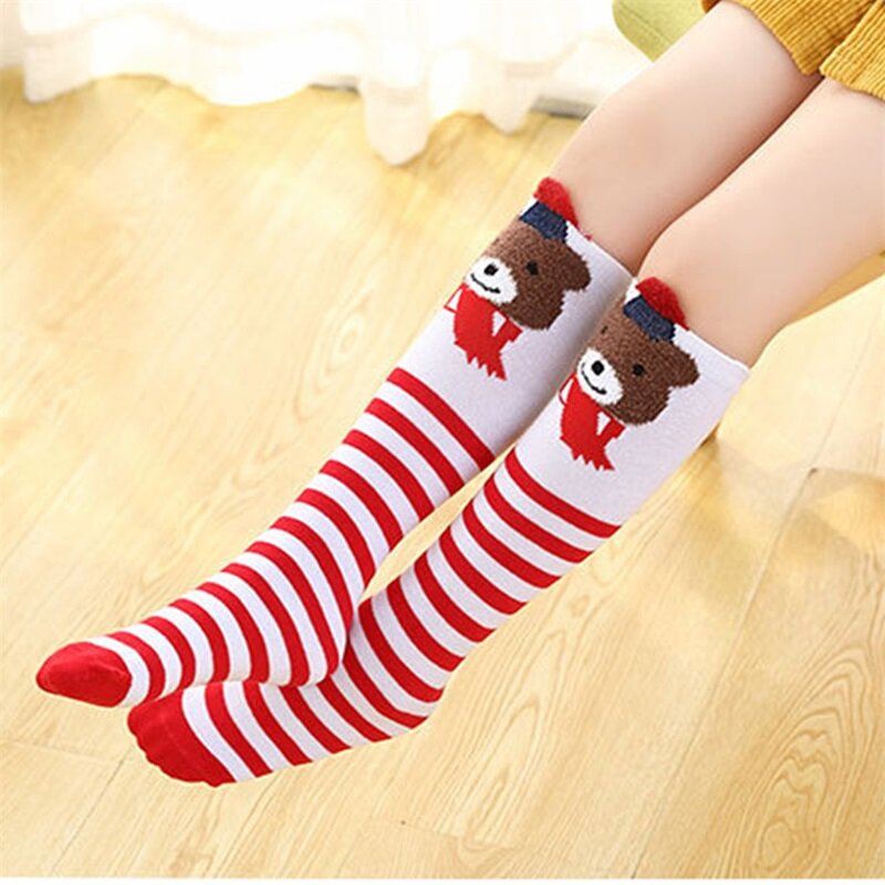 Kinder Mädchen kniehohe Socken Cartoon Tier druck elastische einheitliche Schlauch Strümpfe Kleinkind Baby warme Strumpfhosen Bein wärmer