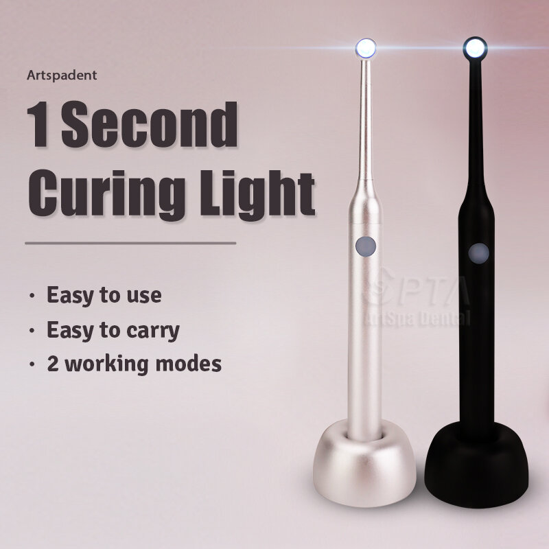 Lampu Curing Dental cahaya besar, baterai kapasitas besar 1 detik, 2 mode kerja panjang gelombang 180 ° rotasi kepala