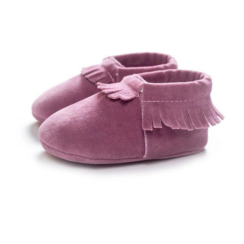 Baby Soft Soled Toddler Shoes Baby Assisted Walking Frosted Texture Handmade Soft Soled Fashion Indoor Tassel Toddler Shoes