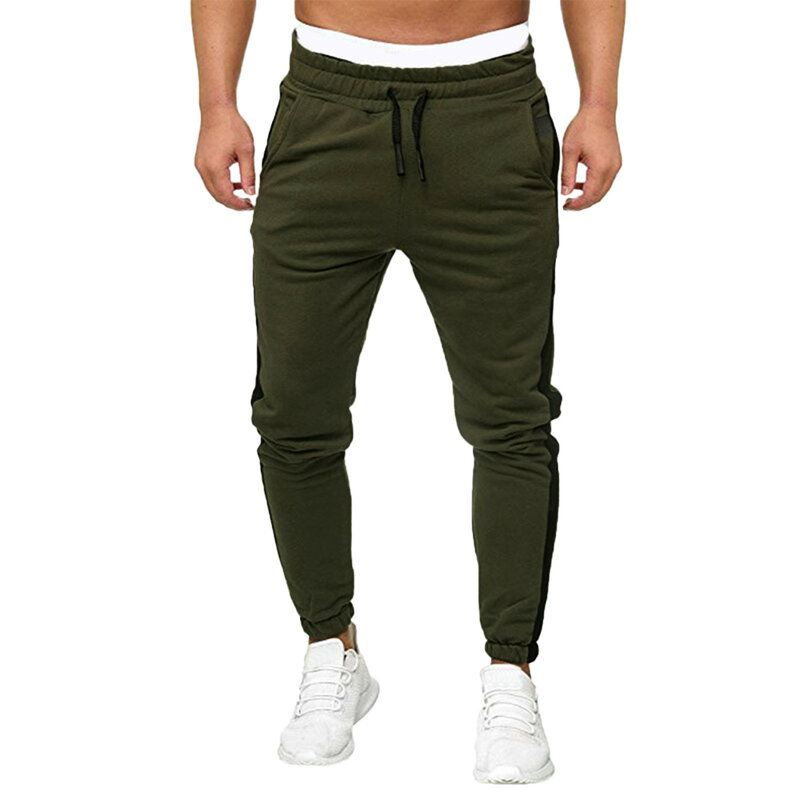 2024  Men's Fashion Casual Pants Splicing Solid Color Sweater Casual Sweatpants Sports Trousers Sportwear Men's clothing