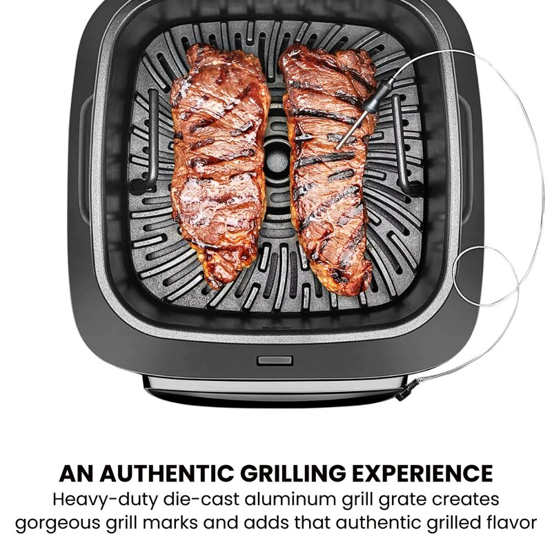 Air Fryer + Indoor Grill with Cooking Thermometer