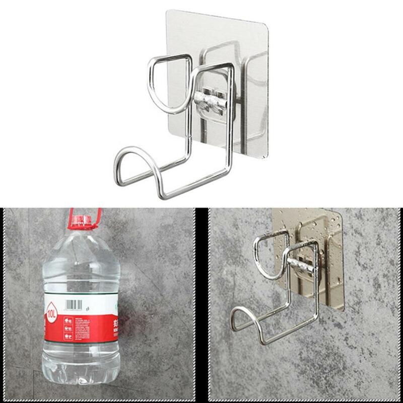 1 Pc Stainless Steel Wash Basin Hook Kitchen Bathroom No Trace Strong Paste Holder Multifunctional Punch-free Iron Storage Shelf