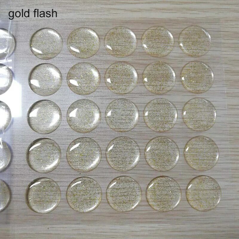 50 Buah Tutup Botol DIY Kerajinan 1 Inci Diri Perekat Stiker Tutup Botol DIY Pembuat Perhiasan 3D Transparan Flash Kristal Patch Dots