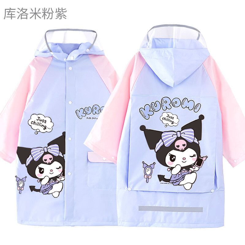 Chubasquero Kawaii Sanrio Kuromi My Melody Hello Kitty para niños, Poncho para estudiantes, impermeable al aire libre, regalo periférico de Anime