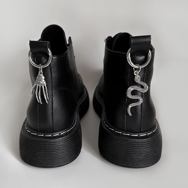 مشبك حذاء يد بجمجمة رائعة فاتن ، أحذية مارتن ثعبان معدنية شخصية ، إكسسوارات على الطراز البريطاني ، ديكورات الهالوين ، الموضة