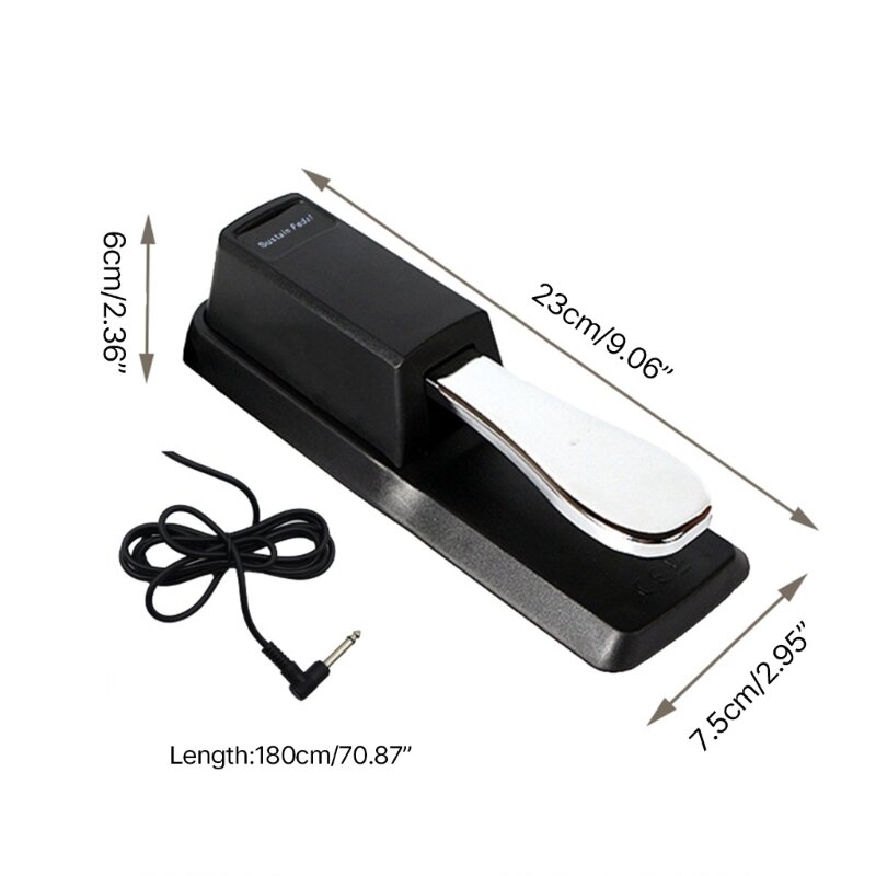 Piano Sustain Pedal, Digital Piano Keyboard Sustain Pedal with Bottom