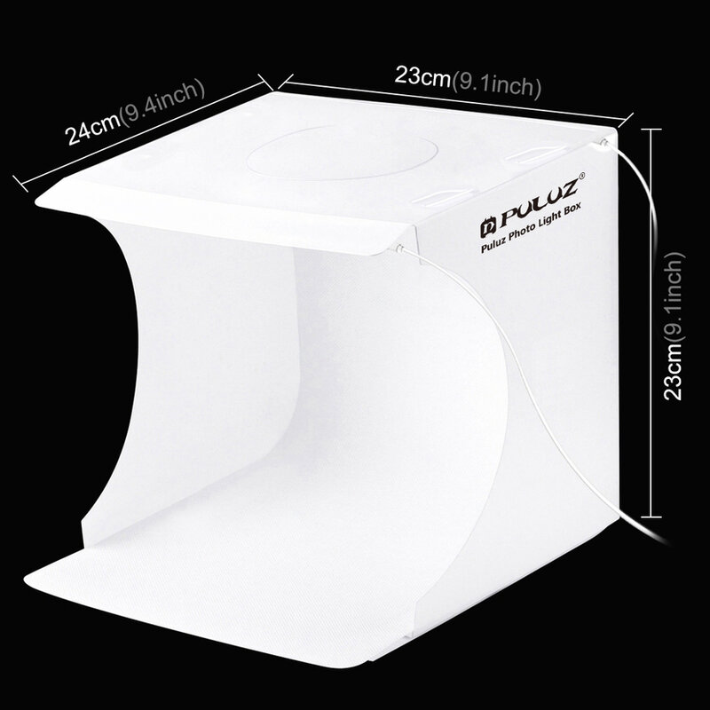 Mini boîte à lumière portable pour studio photo, kit de tente lumineuse de photographie pliante avec lumière LED lumineuse, arrière-plans 6 couleurs, 24X23X22CM
