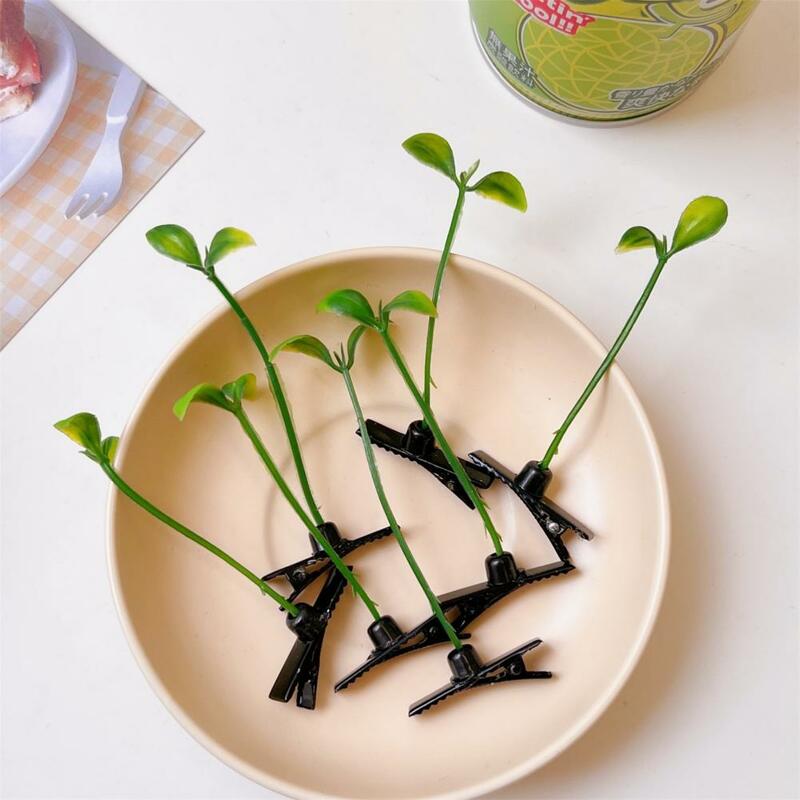 2024 Koreaanse Spruit Gras Haarclip Plant Bean Spruit Clip Haar Kids Meisjes Vrouwen Bonen Spruit Haarspeld Barrette Creatieve Hoofddeksels