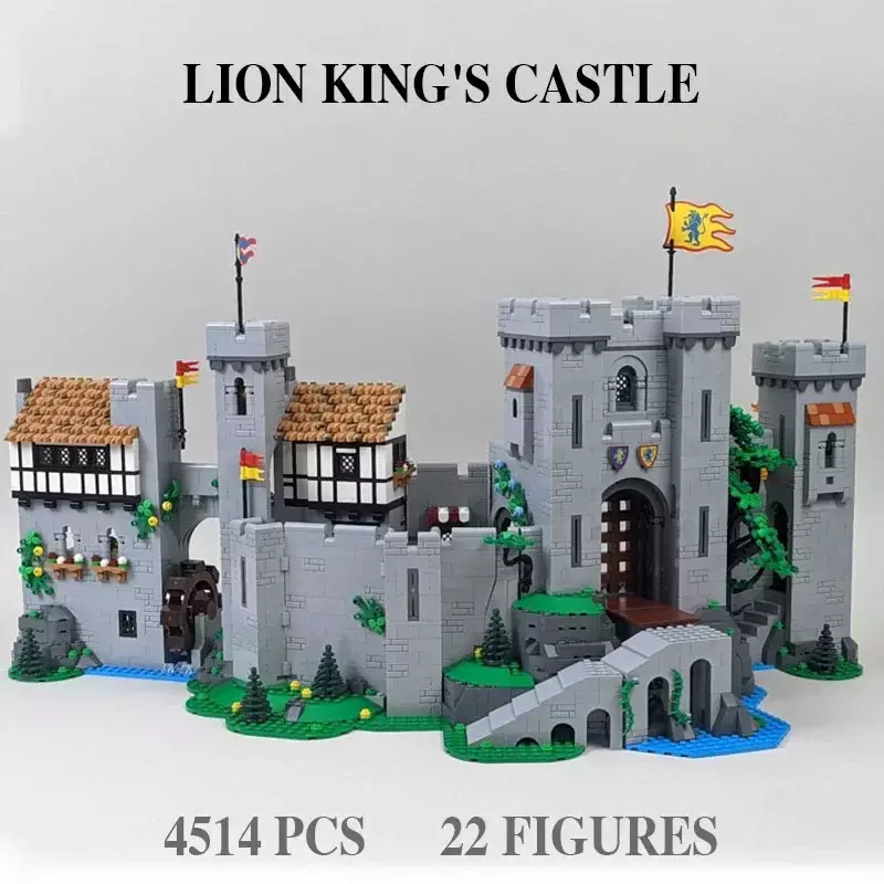 Bloques de construcción del castillo del Rey León para niños, juguete de ladrillos para armar castillo del Rey León, ideal para regalo de cumpleaños y Navidad, código 4514, Compatible con 10305 y 85666
