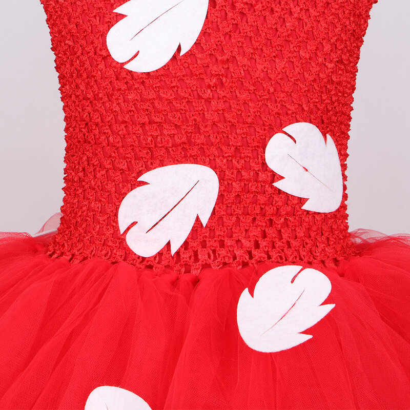 하와이 공주 릴로 투투 드레스 붉은 잎 아기 소녀 루아 생일 파티 드레스, 어린이를 위한 새해 크리스마스 할로윈 의상