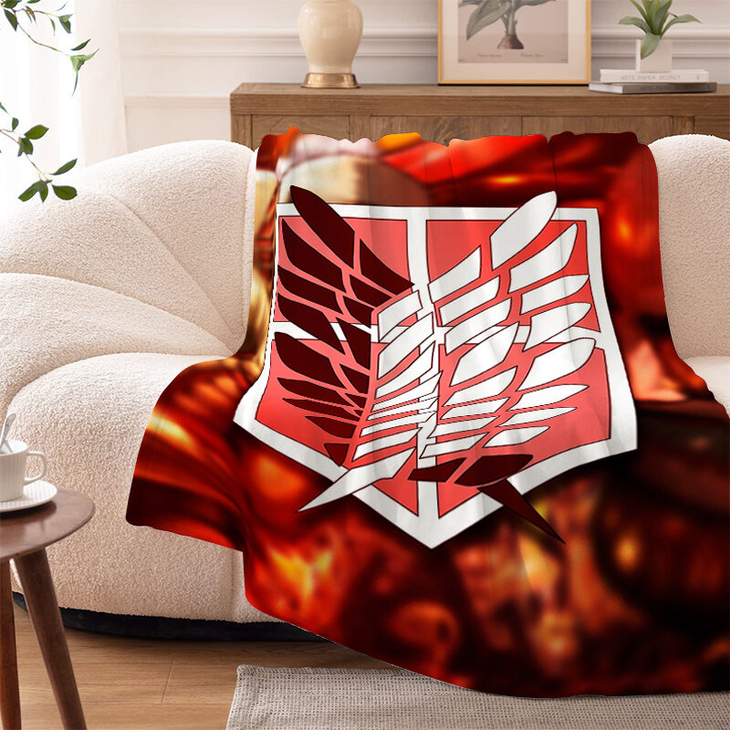 Coperta di flanella divano A-attachs on T-Titans inverno soffici coperte morbide King Size caldo letto al ginocchio in pile campeggio biancheria da letto in microfibra