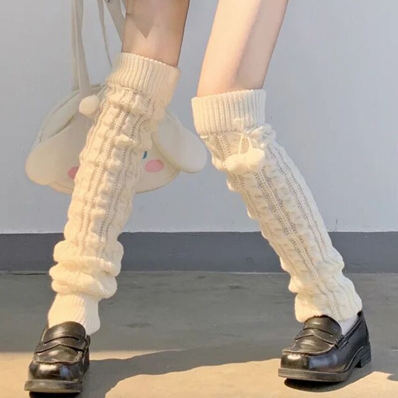 Удлиненные Теплые длинные носки новые зимние теплые вязаные чулки выше колена с рукавами JK Lolita Twist