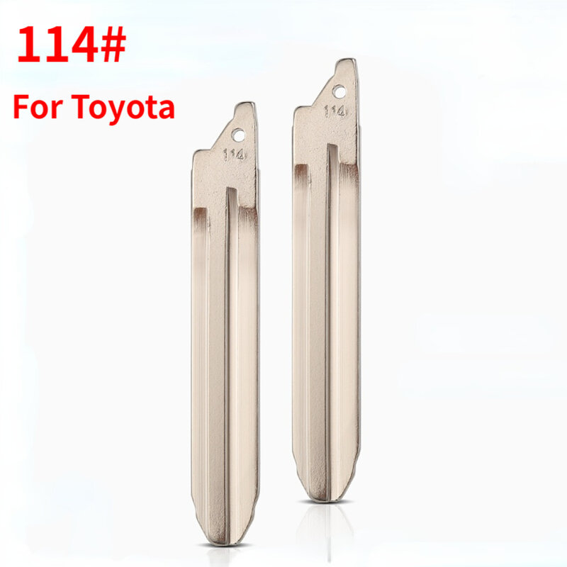 10 Buah/Lot Lipat #114 Mobil Tidak Dipotong KD VVDI JMD LISHI Remote Key Blade TOY43 untuk Toyota Camry Corolla Key Blade No.114