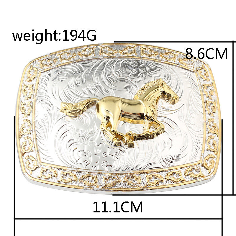 Hebillas de cinturón Golden Horse Western para hombre