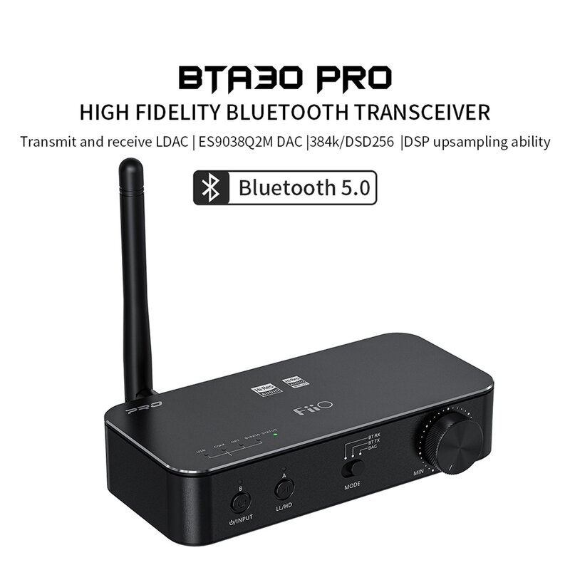 Новый BTA30 Pro-HiFi беспроводной Bluetooth 5,0 LDAC,32 бит/384 кГц, DSD256, 30 м передатчик приемник для ПК/ТВ/динамика/наушников