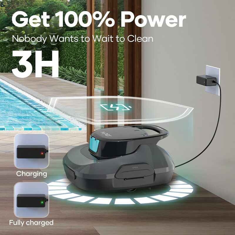 New Scuba SE Robotic Pool Cleaner, Cordless Robotic Pool Vacuum, Lasts up to 90 Mins, Ideal for Above Ground Pools | USA | NEW