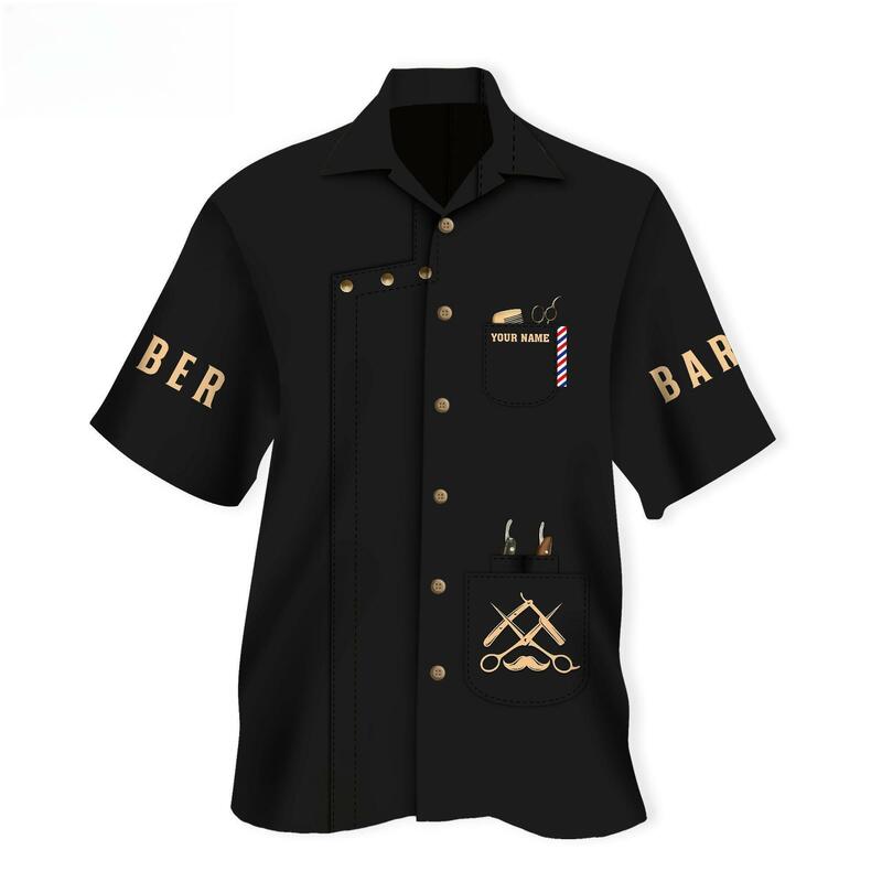 Гавайская индивидуализированная модная мужская рубашка с названием, летняя повседневная Парикмахерская Пляжная футболка с 3D принтом и коротким рукавом в стиле Харадзюку DXCS03 с цветочным принтом